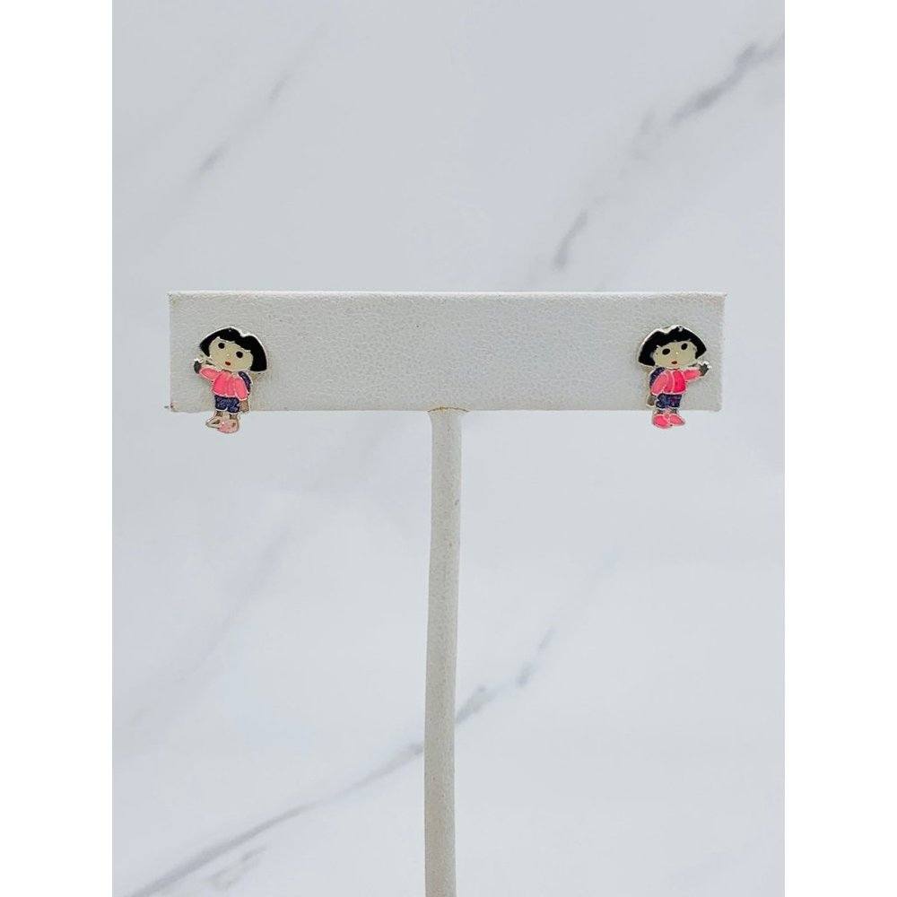 ❤️ 925 Sterling Silver earrings ❤️ Dora the explorer Stud Earrings